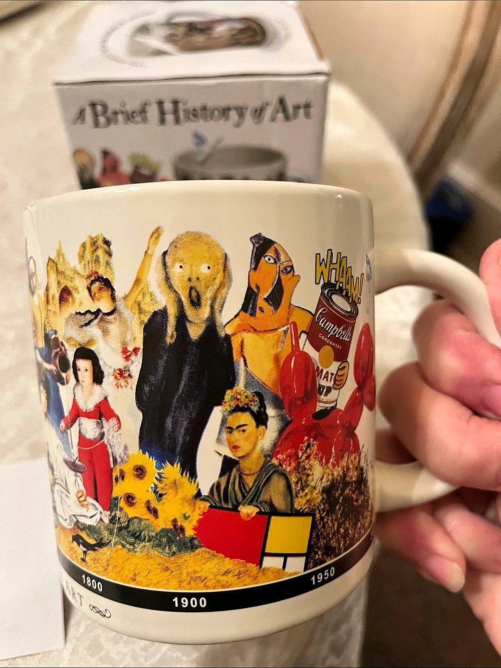 Unemployed Philosophers Guild Brief History of Art Mug White & Multicolor